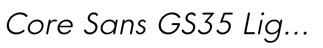 Core Sans GS35 Light Italic